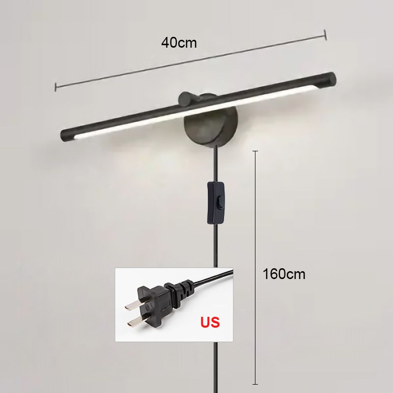 Schwarzer 40 cm US-Stecker, warmweiß