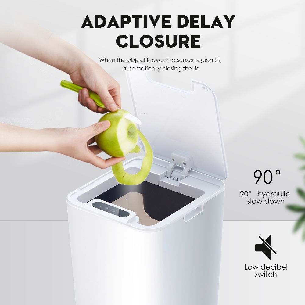 12L Smart Bathroom Trash Can Waterproof Automatic Motion Sensor