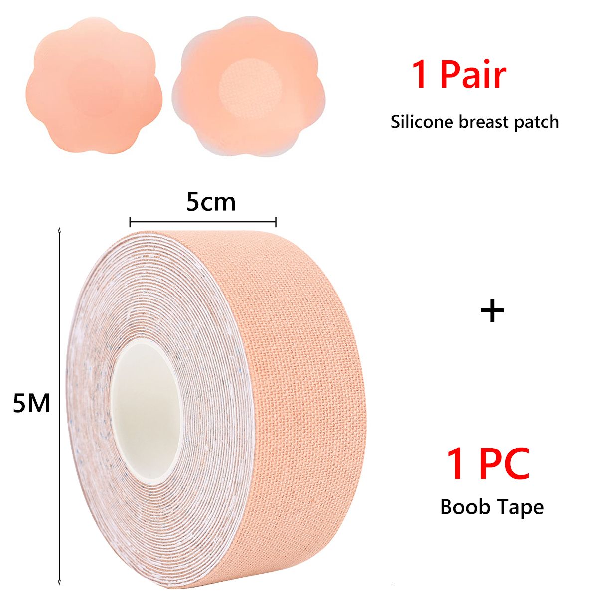 Beige 5cm 1Pair-One-storlek