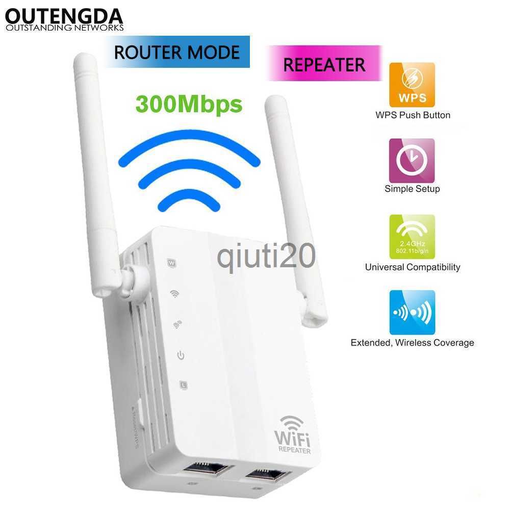 Routers 300Mbps Wireless WiFi Repeater 11N Network AP Router 2.4Ghz Dual  Antennas Wi Fi Signal Amplifier Range Extender WPS Button US EU X0725 From  Qiuti20, $18.37