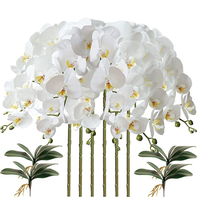 6pcs White 4 Leaves