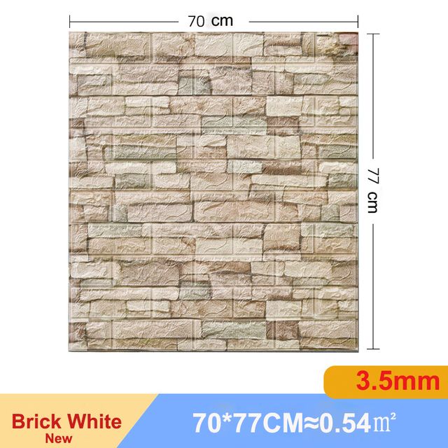 Brick Milky White-5Pieces70x77cm