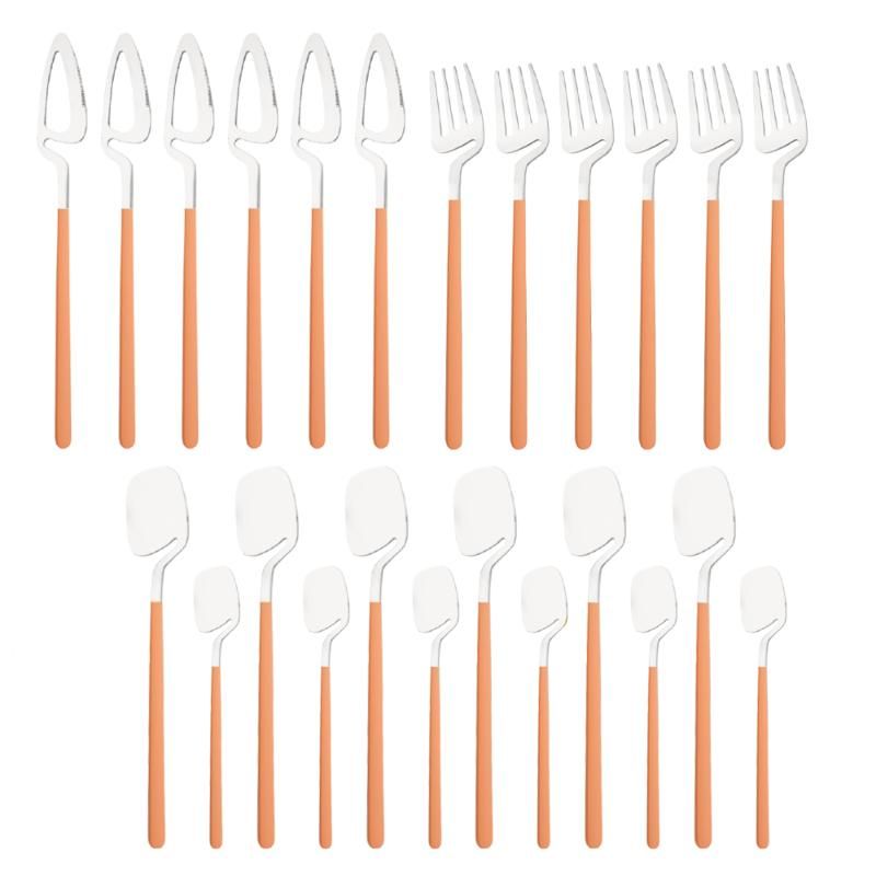 24pcs Orange Silver