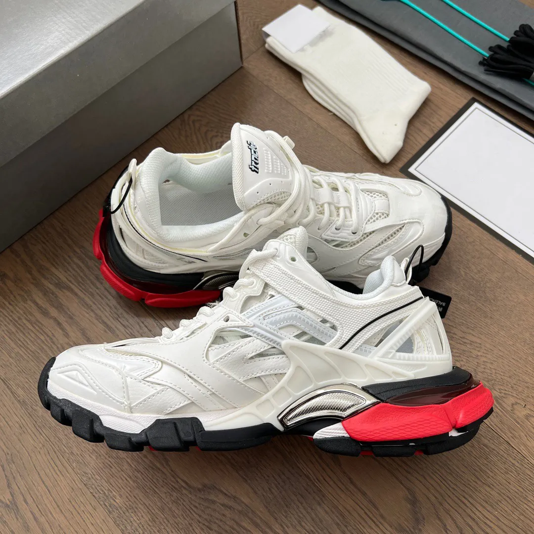 Balenciaga Track 2 Clear Sole Sneakers Red