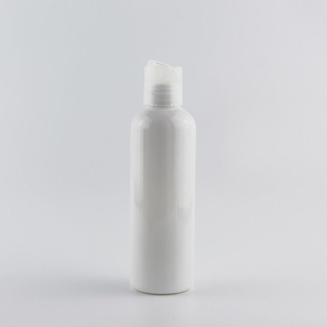 Bouteille blanche de 200 ml en plastique transparent