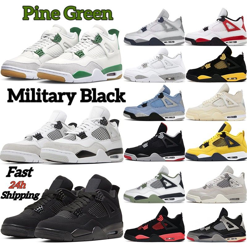 With Box Military Black Cat 4 Jumpman Basketball Shoes Outdoor Pine Green  Mens 4s Canvas Red Thunder Yellow White Oreo Women Mens Sneakers Sports  Trainers Size 5.5 13 From Dropshipping_shop, $23.87