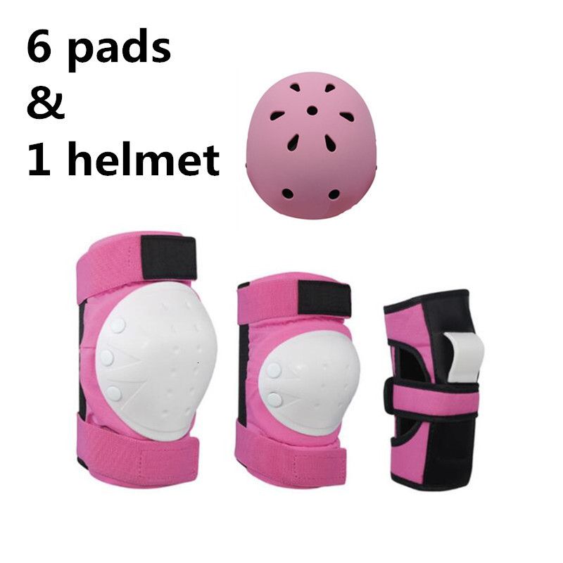 6pads 1 Helmet Pink1-XL