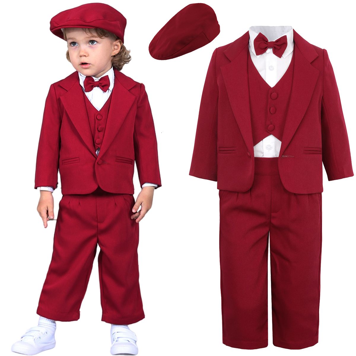 red suit with hat