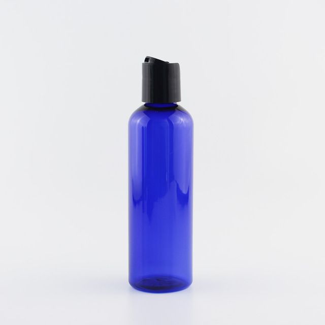 Bouteille bleue de 200 ml en plastique noir