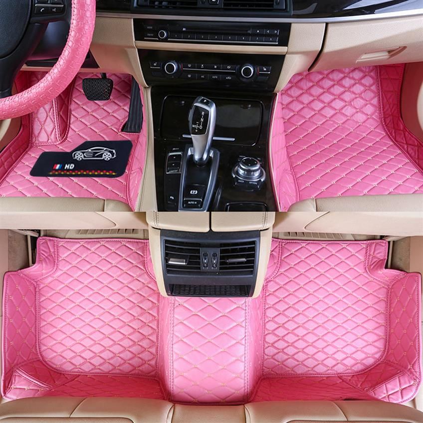 4 Pièces Tapis De Sol De Voiture En Cuir Pu Imperméables, Tapis De