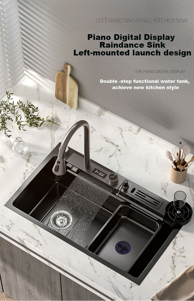 デラックス オイル ラビング ブロンズ グースネック 蛇口 シングル ハンドル スイベル キッチン バスルーム シンク 洗面器 ミキサー - 1