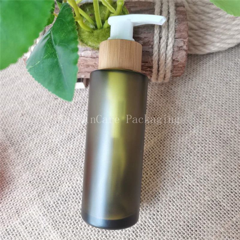 60ml frosted green Glass and bamboo