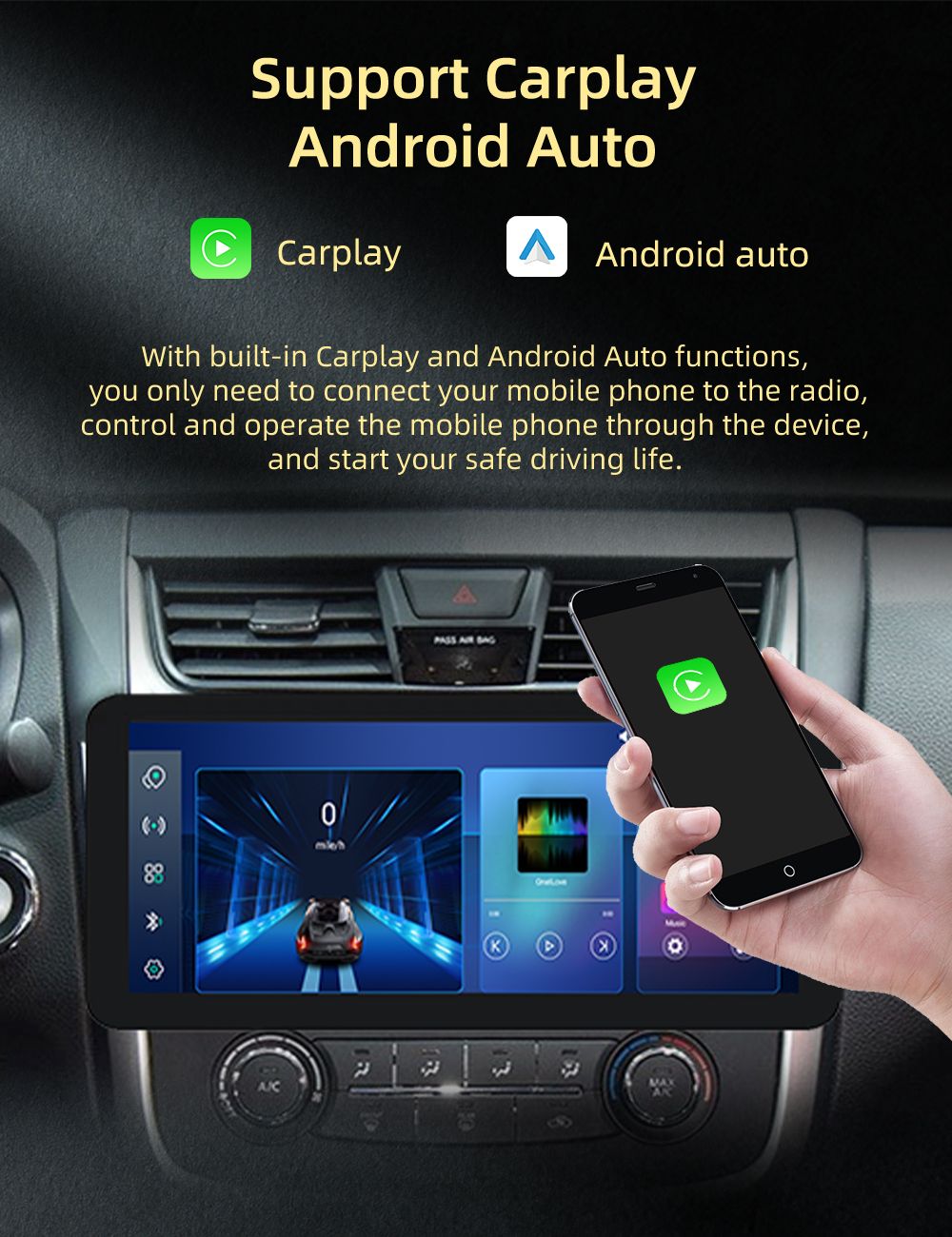 1Din Android Autoradio pour Citroen C4 Grand Picasso 2006-2013 Stéréo 4G  CarPlay GPS Navigation Multimédia Lecteur Vidéo Unité de Tête