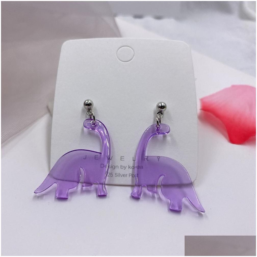 Purple Long Neck Dragon Ear Needle