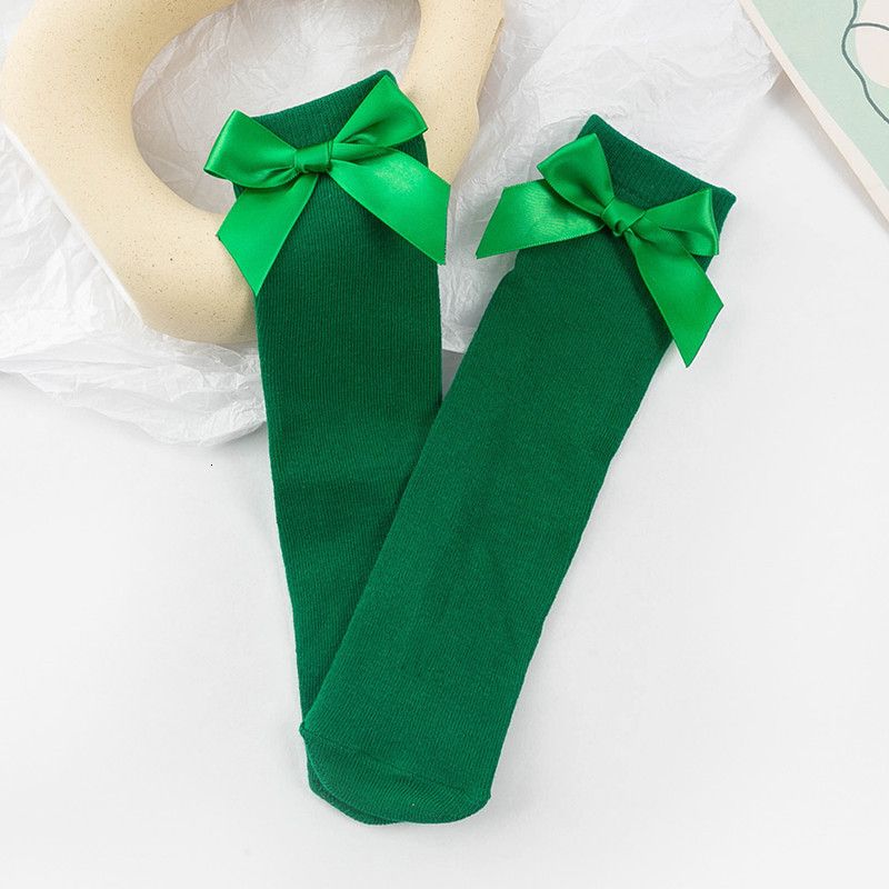 green bow socks
