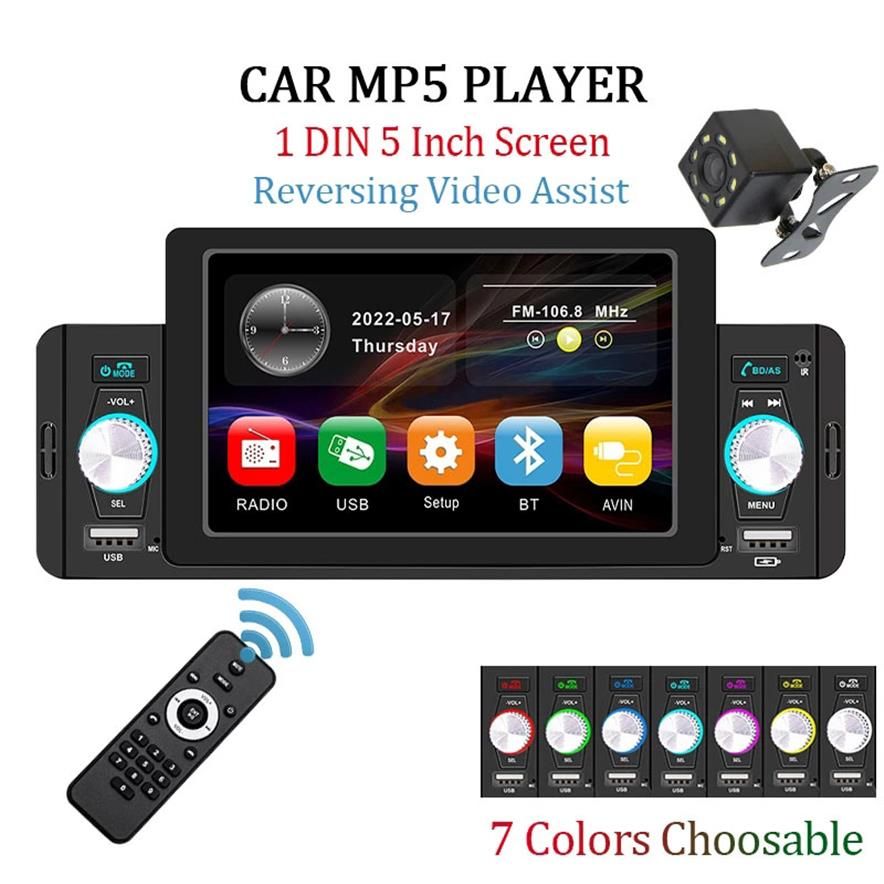1 Din Autoradio Stéréo 5 Pouces HD Écran Tactile Bluetooth Auto Multimédia Lecteur  MP5 Récepteur FM USB Miroir Link339y Du 34,5 €