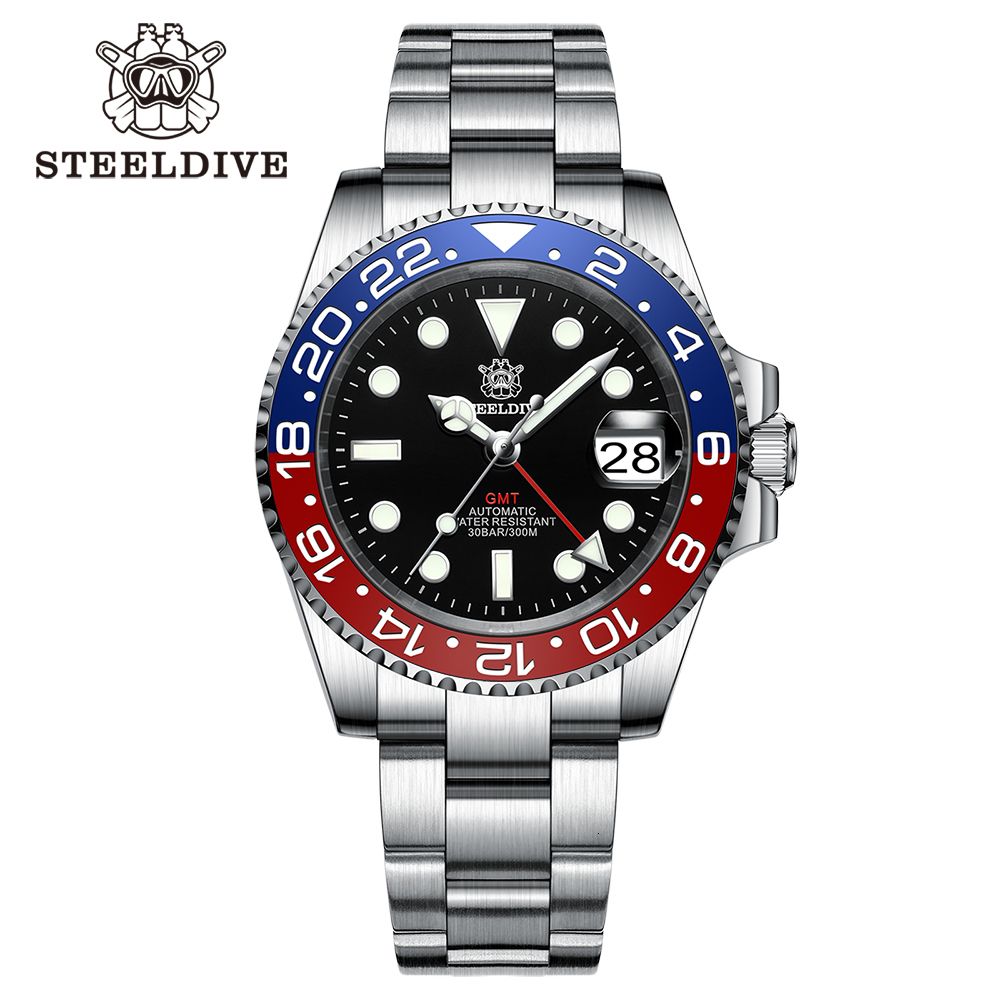 93LR-55GD Blue-Red-NH34 GMT Watch