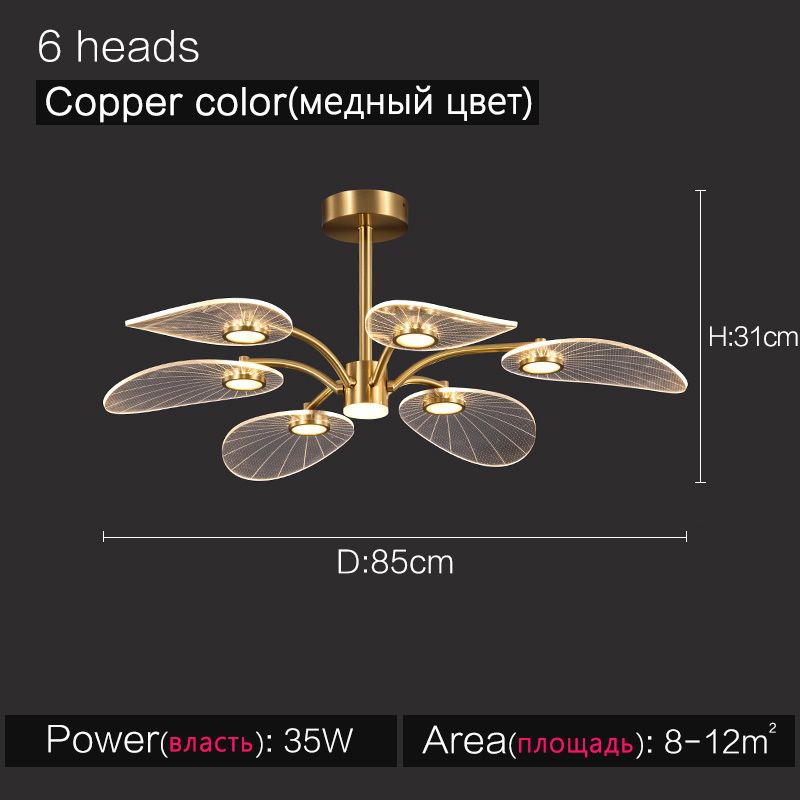 copper 6 heads Warm White (3000k)