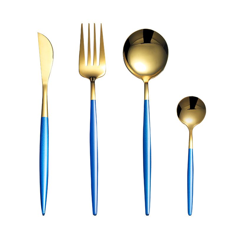 4pcs Blue Gold