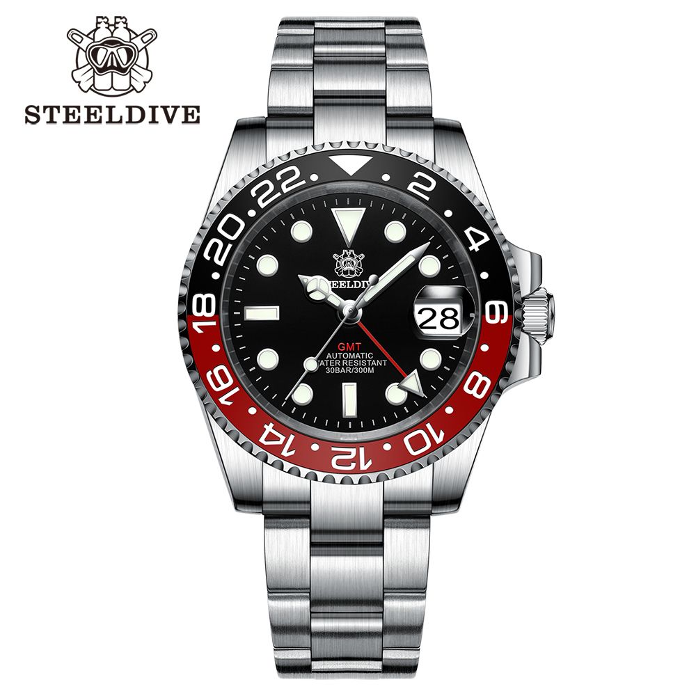 Reloj 93hr-55gd Negro-rojo-Nh34 Gmt