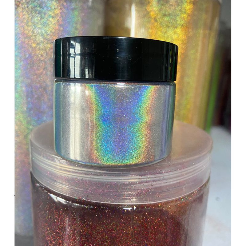 Nail Glitter Fine 35um Silver Chameleon Pigment Holo Nail Glitter