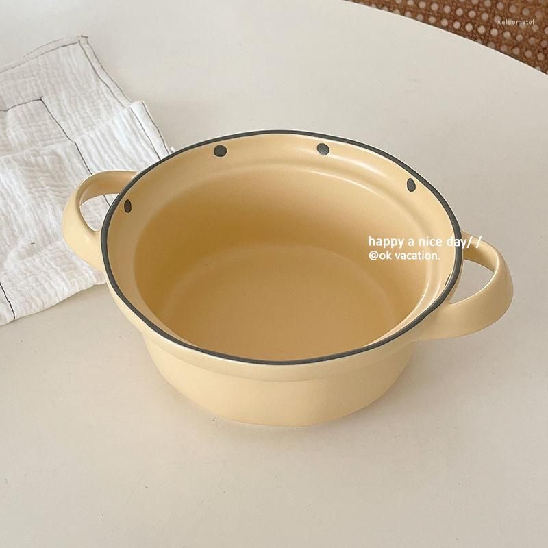 yellow soup bowl