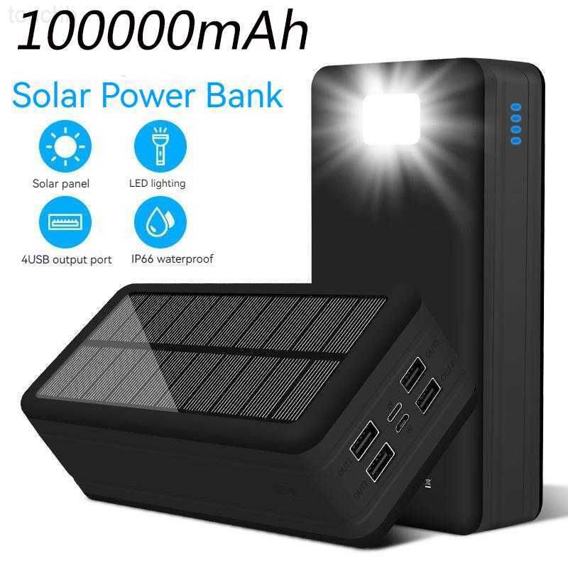 Cell Phone Power Banks 100000mAh Outdoor Solar Power Bank Charging