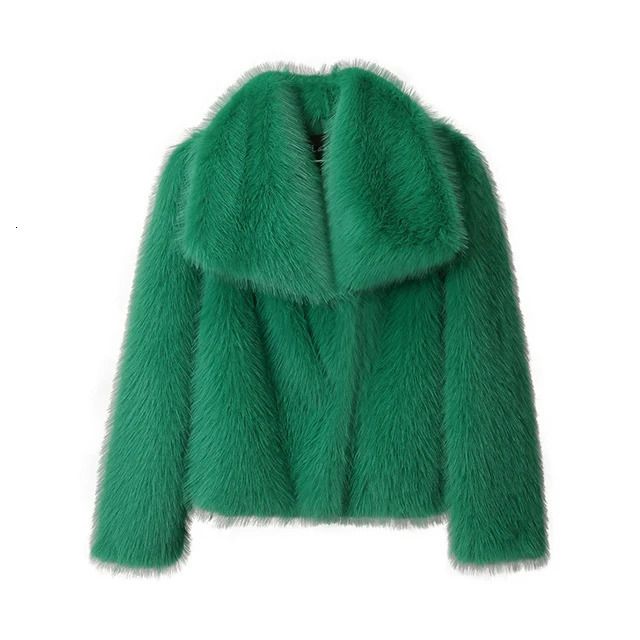 manteau de fourrure verte