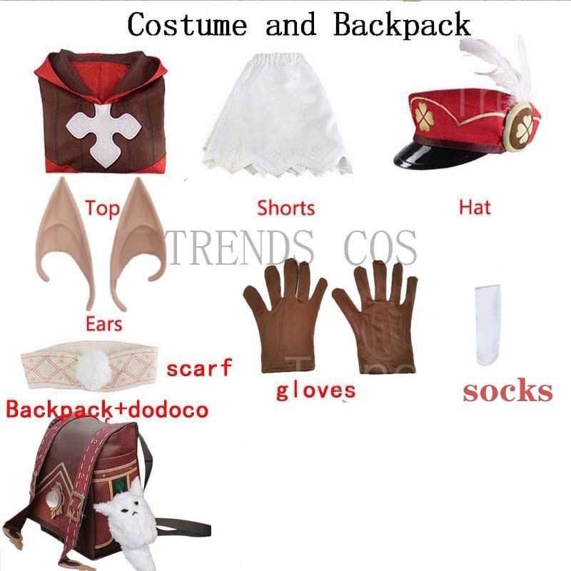 costume and backpack