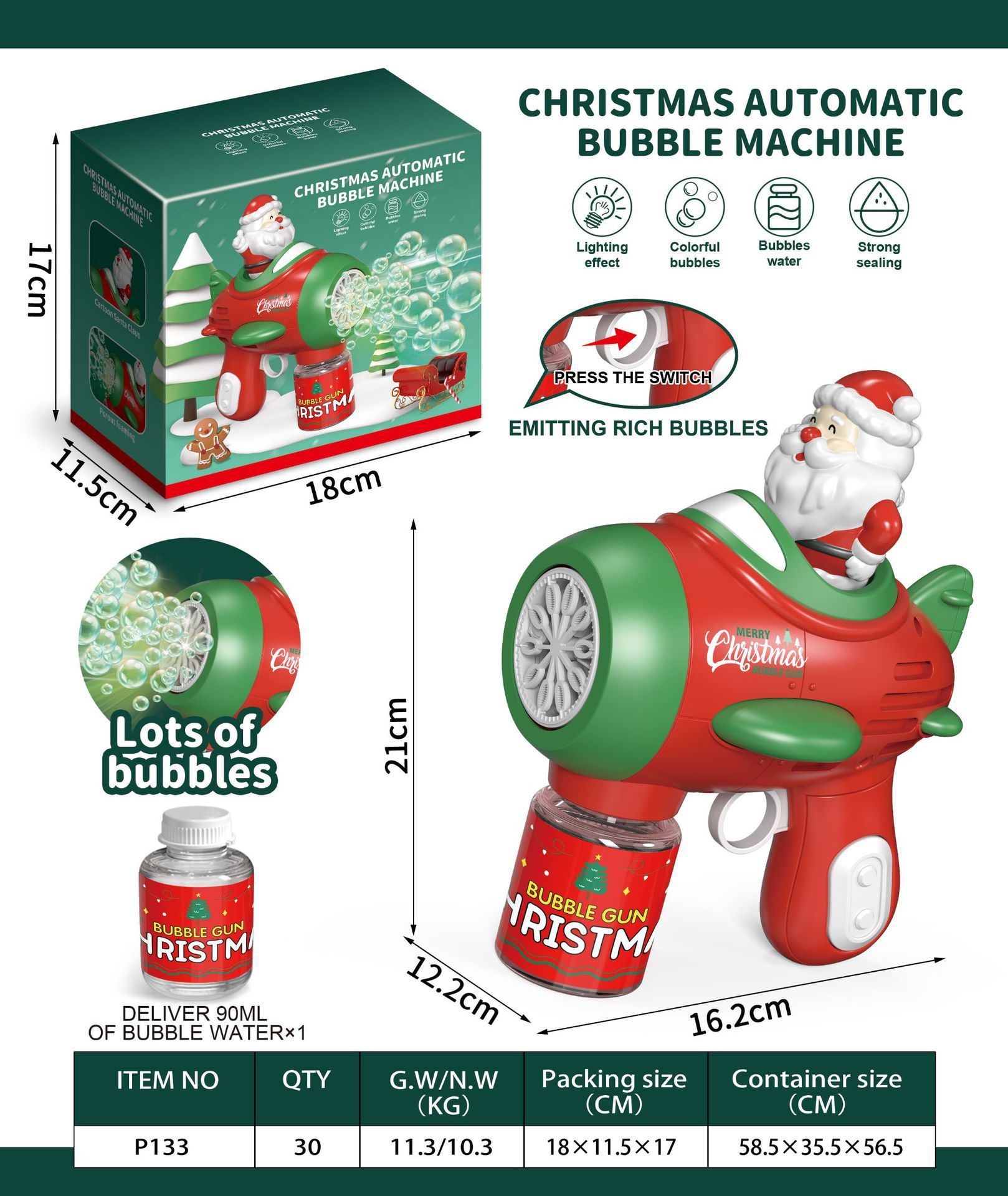 Machine à bulles de Noël