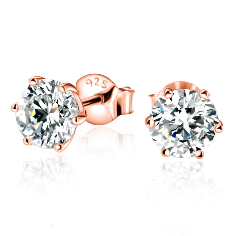 Rose Gold Plaked-6,5 mm moissanite (2ct