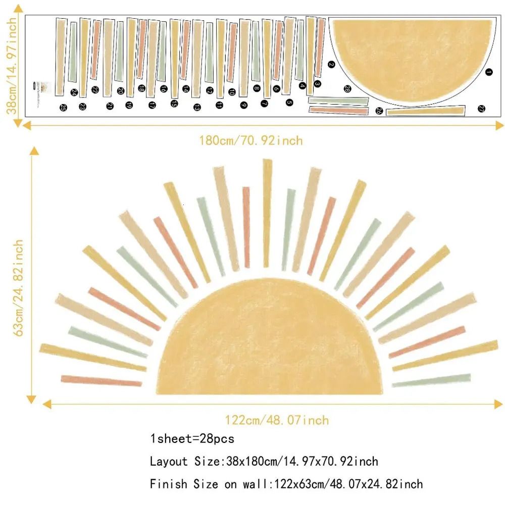 Sun3-122x63cm-As Picture Shows