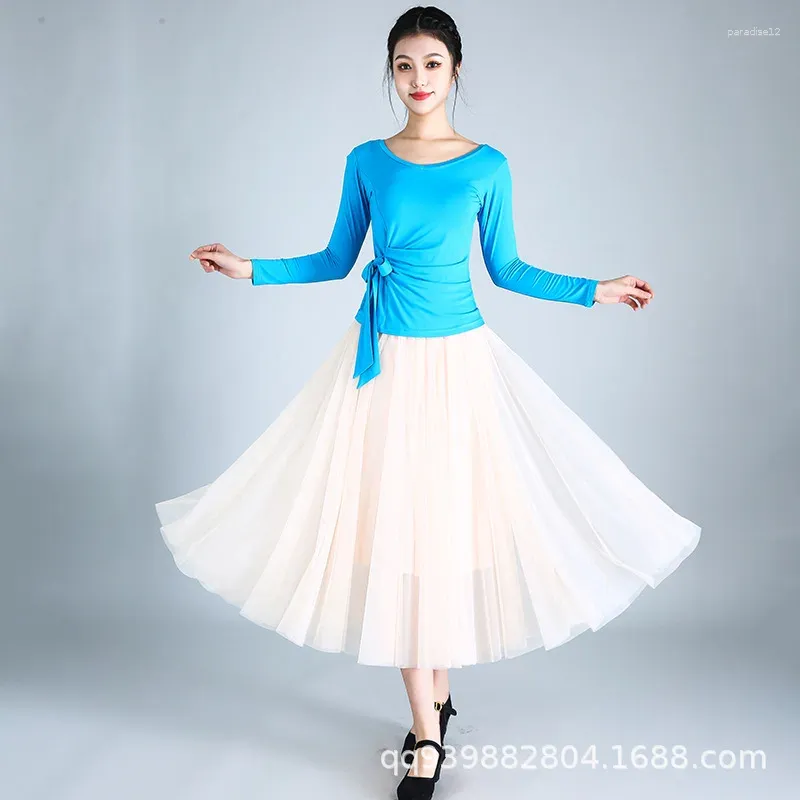 Blue Top white Skirt