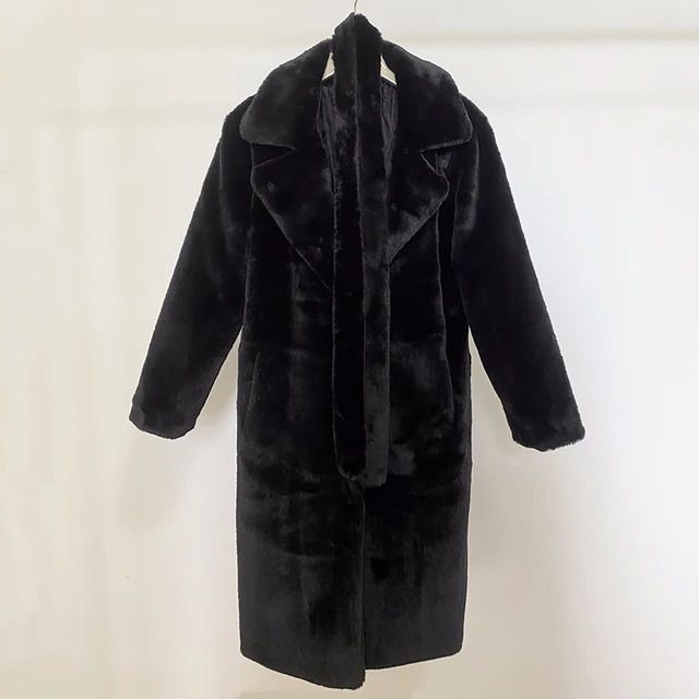 black fur coat