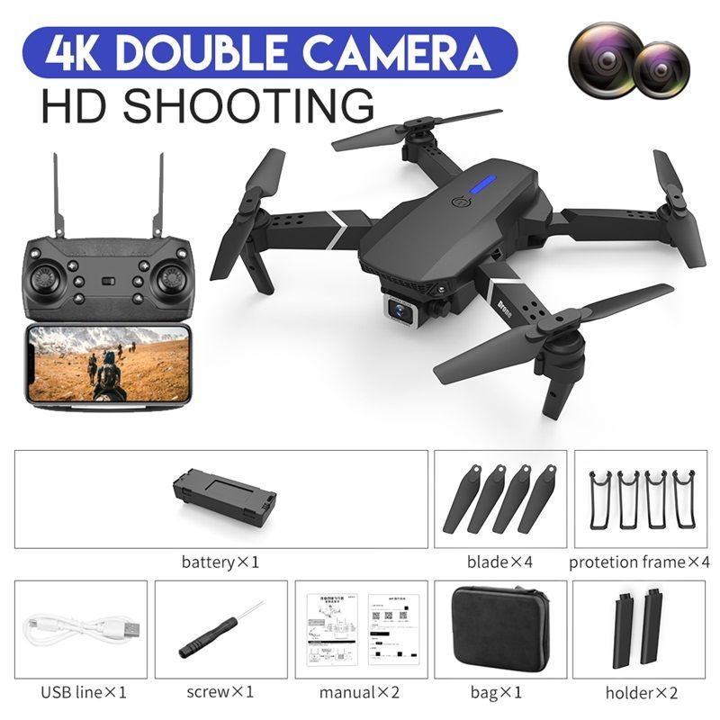 Black 2 cam 4k 1080P 1battery-with bag