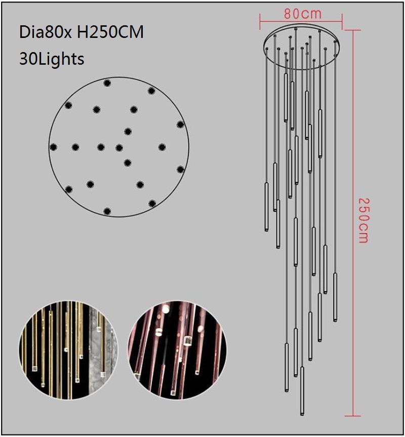 DIA80X H250cm 30Lローズゴールドウォームホワイト