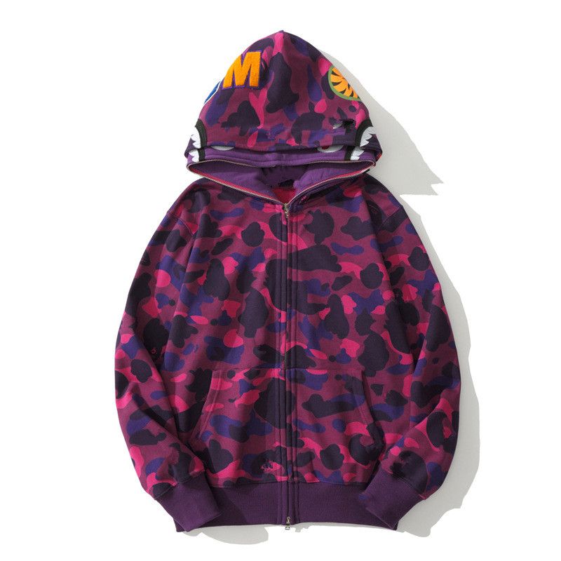 Bape Hoodie Mens Designer Full Zip Up Hoodies For Woman Black