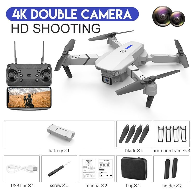 White 2 cam 4k 1080P 1battery-with bag