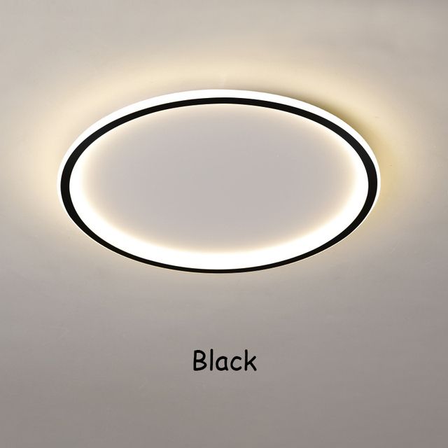 Black Round Warm White D40cm