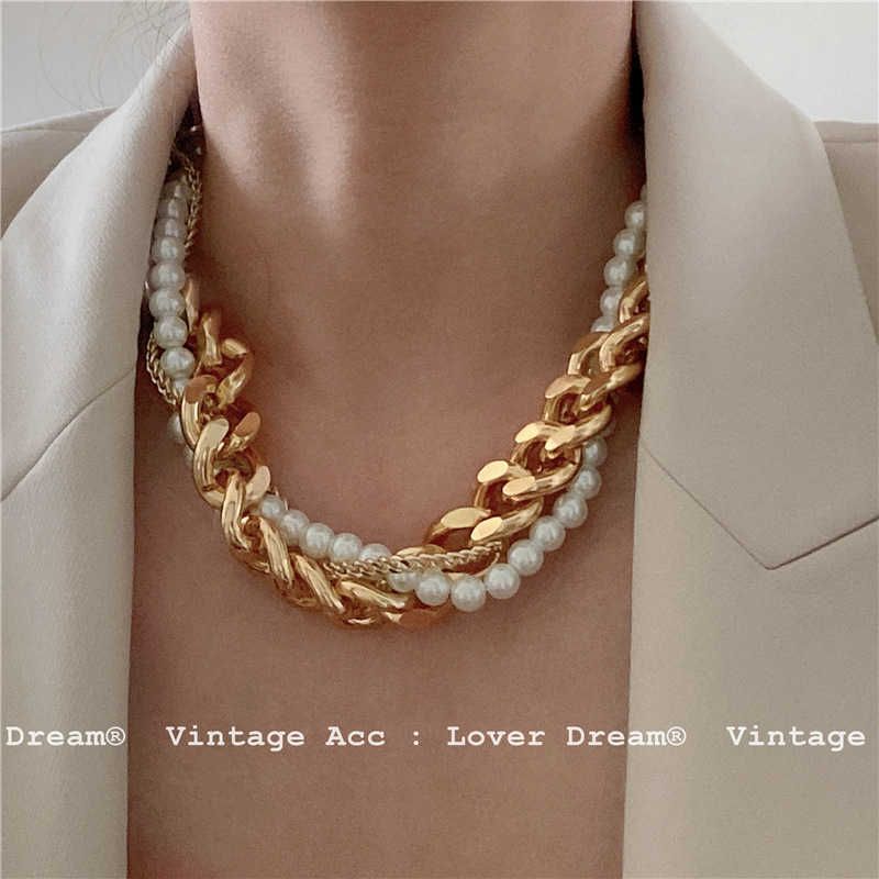 Golden Pearl Three-layer Chain