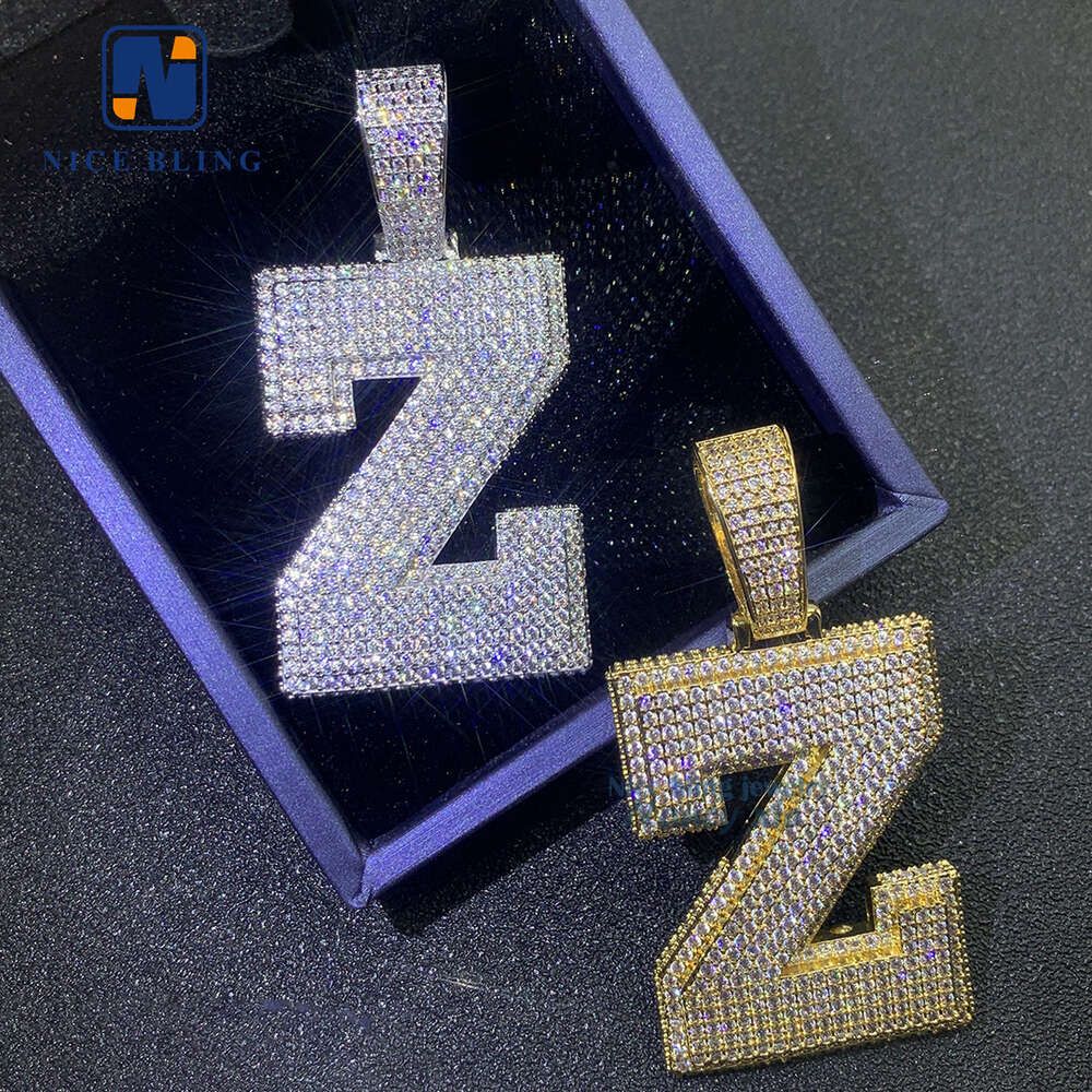 Letter Z-zilverkleur (messing+cz)-hanger
