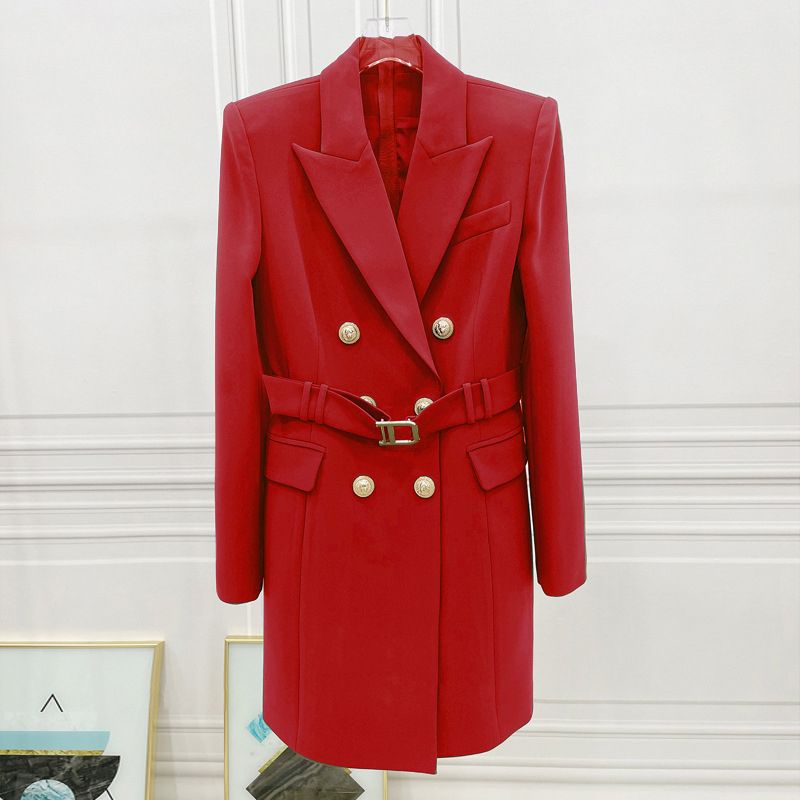 jupe de veste longue rouge