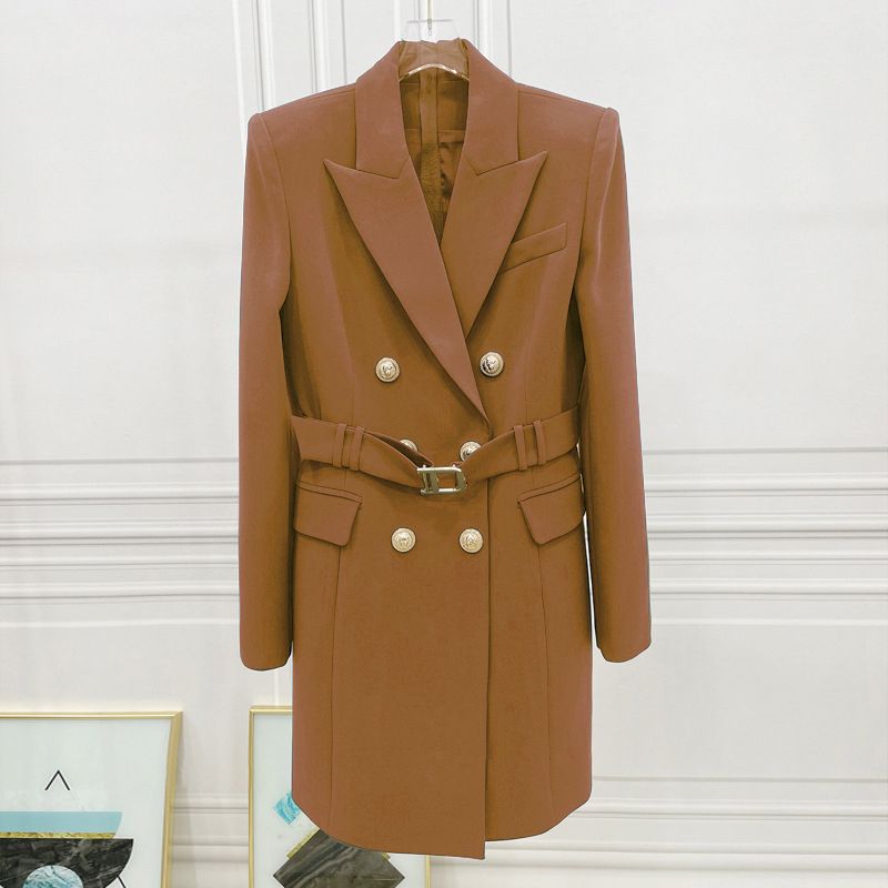 jupe de veste longue marron