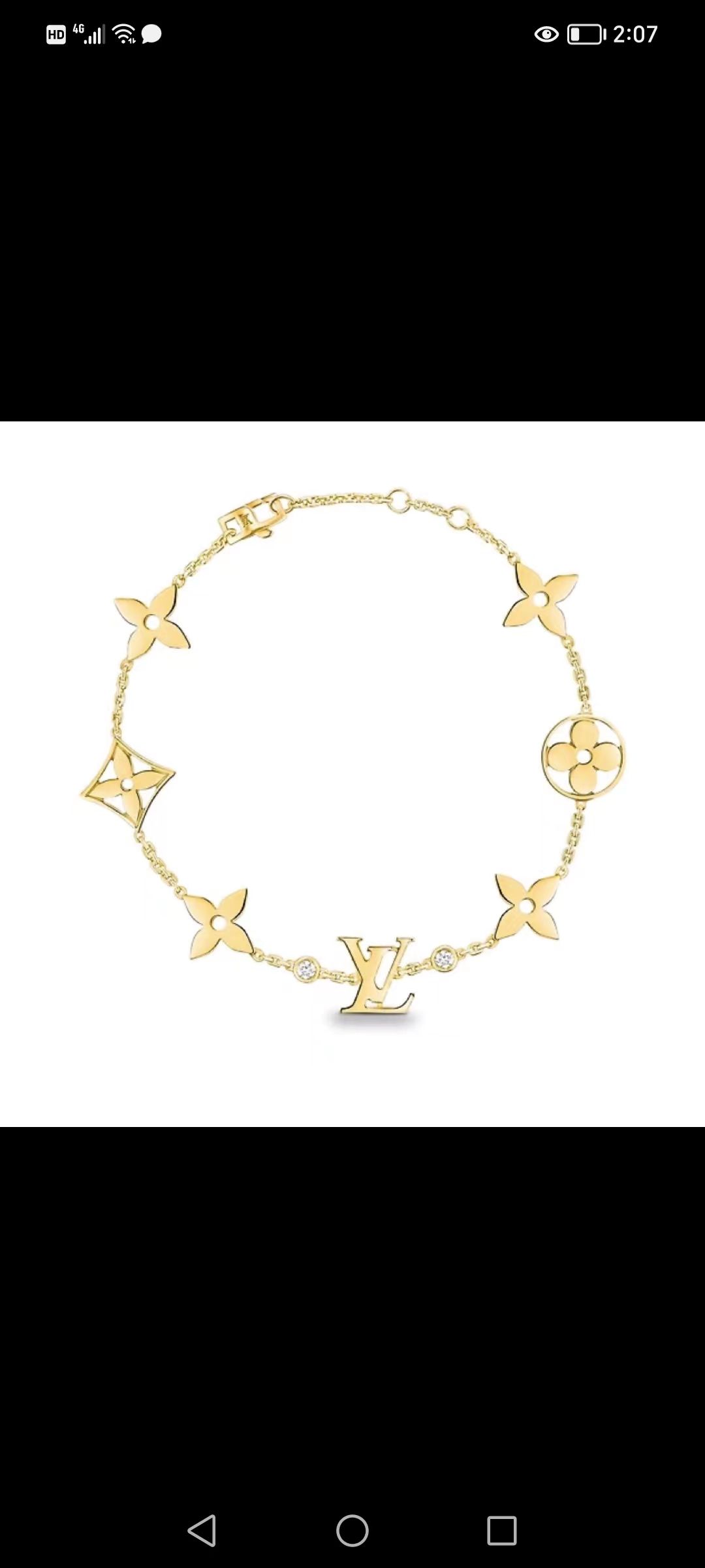 Bracelet Louis Vuitton, Idylle, breloques, gold yellow, white gold