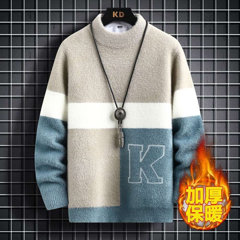 M306 Khakifarbener Doppelfleece-Pullover