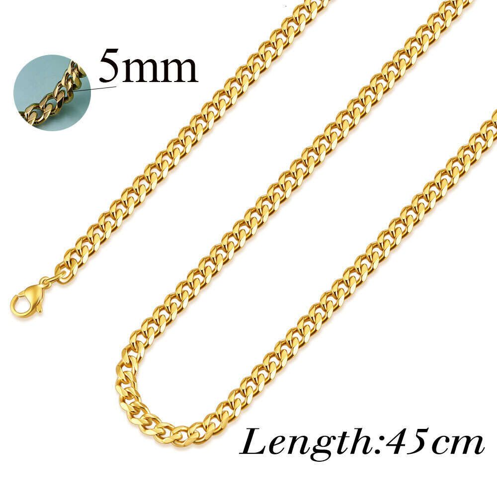 5 mm Cubaans Chian goud-20 inch