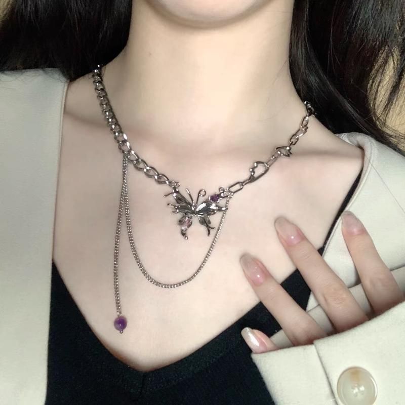 Anhänger Halsketten Süße süße Schmetterling Halskette Exquisite elegante Tier Insekt kurze Choker für Frauen Haruku Schmuck_voghion.com