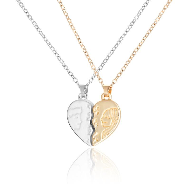 Pendant Necklaces 2pcs/pair Adjustable Chain Couple Necklace Heart Magnet Attract Men Women Wedding Jewelry Valentine's_voghion.com