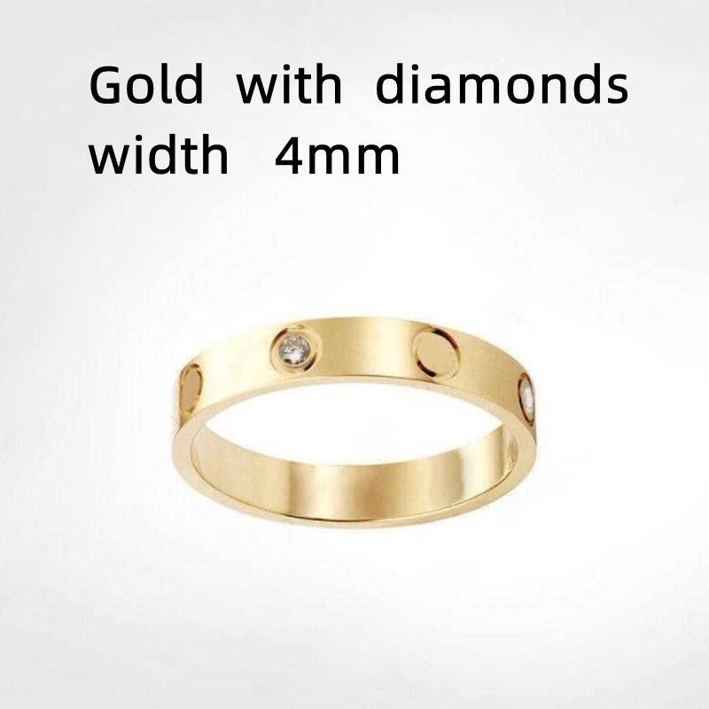 4mm Gold with Diamond