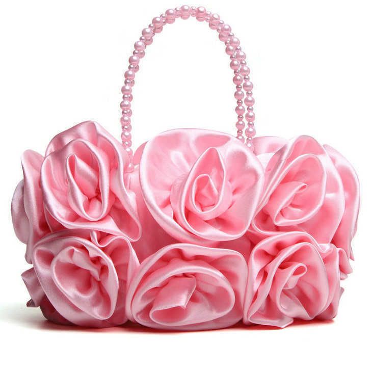 bolsa de flores rosa